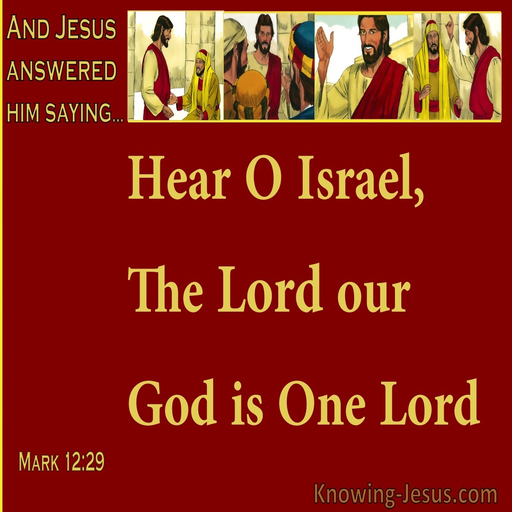 Mark 12:29 The Lord Our God Is One Lord (red)